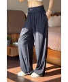 Lacivert Yüksek Bel Beli Lastikli Bol Paça Rahat Kesim Spor Pantolon