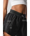 Siyah Yüksek Bel Cepli Astarlı Spor Şort