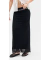 URB İçi Astarlı Şifon Siyah Uzun Etek