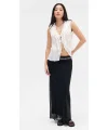 URB İçi Astarlı Şifon Siyah Uzun Etek