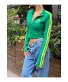 Brasil Baskılı Fermuarlı Sweatshirt