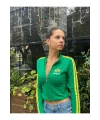 Brasil Baskılı Fermuarlı Sweatshirt