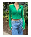 Brasil Baskılı Fermuarlı Sweatshirt