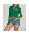 Brasil Baskılı Fermuarlı Sweatshirt