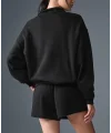 Yarım Pat Fermuarlı Yumuşak Dokulu Rahat Kalıp İnce Kumaş Oversize Sweatshirt