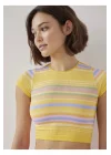 Seamless Çizgili Crop Top