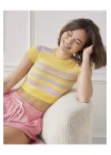 Seamless Çizgili Crop Top