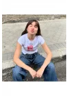 Y2k Çizme Baskılı T-shirt