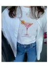 y2k Tiny Cocktails Baskılı T-shirt