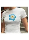 y2k Mavi Çiçek T-Shirt