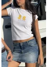 y2k Civciv Dont Speak Baskılı T-shirt