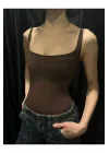 Kahve Skms Toparlayıcı Düz Yaka Bodysuit Şortlu Tulum Korse