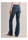 Düşük Bel Bootcut Arka Cep Detaylı Koyu Kot Pantolon