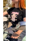 Sevimli Canavar Baskılı Nakış Detaylı T-Shirt