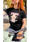 Sevimli Canavar Baskılı Nakış Detaylı T-Shirt