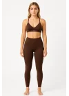 Dikişsiz Fit Sporcu Sütyeni Destekli Crop Spor Üst