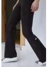 İspanyol Paça Tayt Pantolon Likralı Esnek Koşu Pantolonu