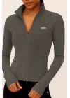 Ao Baskılı Uzun Kollu Modal Spor Koşu & Yoga Ceketi