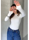 AO Bisiklet Yaka Parmak Detaylı Uzun Kollu Esnek Spor T-Shirt Body