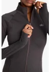 Ao Baskılı Uzun Kollu Modal Spor Koşu & Yoga Ceketi