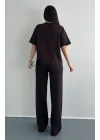 Ao Baskılı Modal Lastikli Yazı Baskılı Bol Paça Eşofman Altı Pantolon