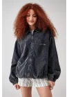 Füme Bomber Unisex Ceket Oversize Mevsimlik Kaban