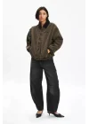 Leopar Bomber Unisex Ceket Oversize Mevsimlik Kaban