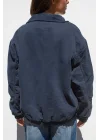 Lacivert Bomber Unisex Ceket Oversize Mevsimlik Kaban