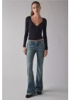 Brooke Düşük Bel Flare Jean