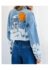 Bugs Bunny Detay Denim Crop Ceket