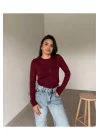 Çilek Doku Bordo Transparan Body