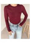 Çilek Doku Bordo Transparan Body