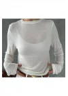 Çilek Dokulu Transparan Beyaz Body