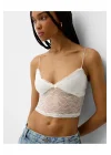 Dantel Askılı Crop Bluz ORJ