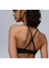 Dikişsiz Fit Sporcu Sütyeni Destekli Crop Spor Üst