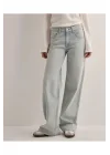 Düşük Bel Buz Mavi Kot Pantolon