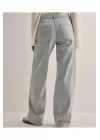 Düşük Bel Buz Mavi Kot Pantolon