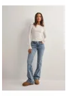 Düşük Bel Luxury Taşlı Kot Pantolon