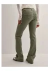Düşük Bel Yeşil Kot Pantolon