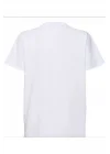 GANNI Beyaz Basic Jersey Leopar Tişört