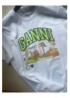 GANNİ Beyaz Basic Park Tişört