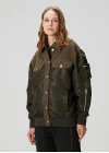 Haki Çift Kumaş Oversize Ceket