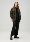 Haki Çift Kumaş Oversize Ceket