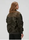 Haki Çift Kumaş Oversize Ceket