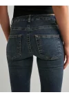 Kadın Yüksek Bel Düğme Detaylı Bootcut jean pantolon -Açık mavi