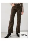 Leopar Desenli Düşük Bel Kot Pantolon