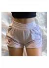 Lila Çıtçıtlı Şort