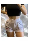 Lila Çıtçıtlı Şort