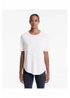 Modal Lazer Kesim Beyaz T-Shirt