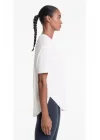 Modal Lazer Kesim Beyaz T-Shirt